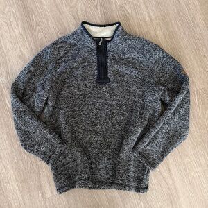 Orvis gray Sherpa lined fleece pullover 1/4 zip sz XXL